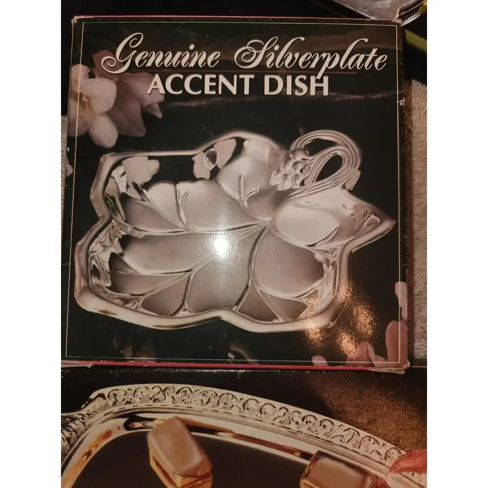 Vintage Silver Plate Serving Tray and Accent Dish NEW OPEN BOX